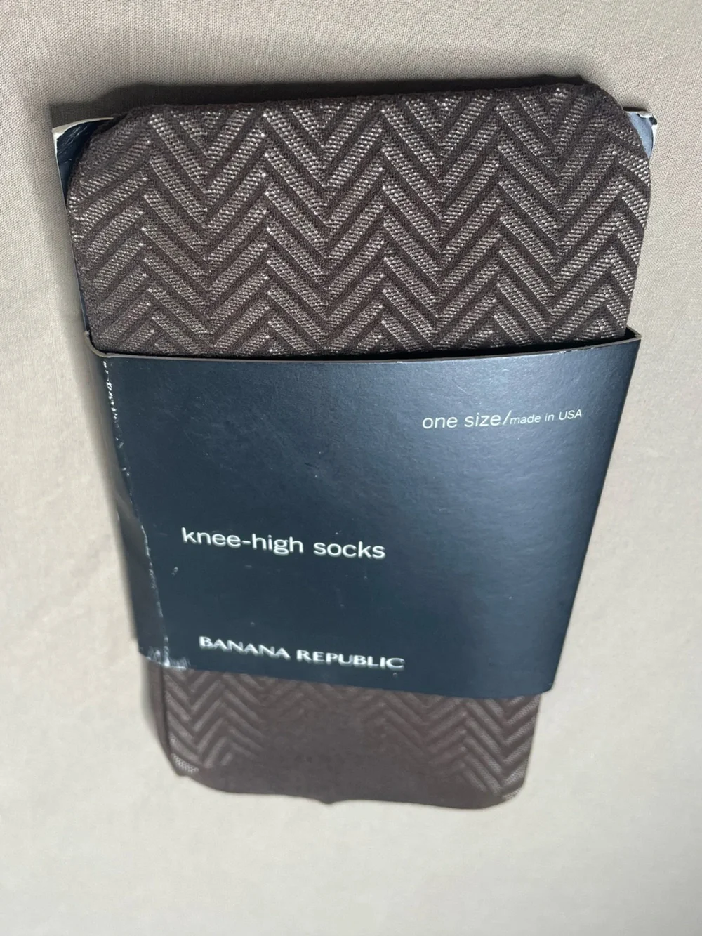 NEW Banana Republic Knee High Socks Dark Brown Dressy Sox Vintage New Old Stock